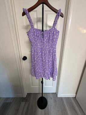 Stitch & Pine Purple Floral Mini Dress Size L /150